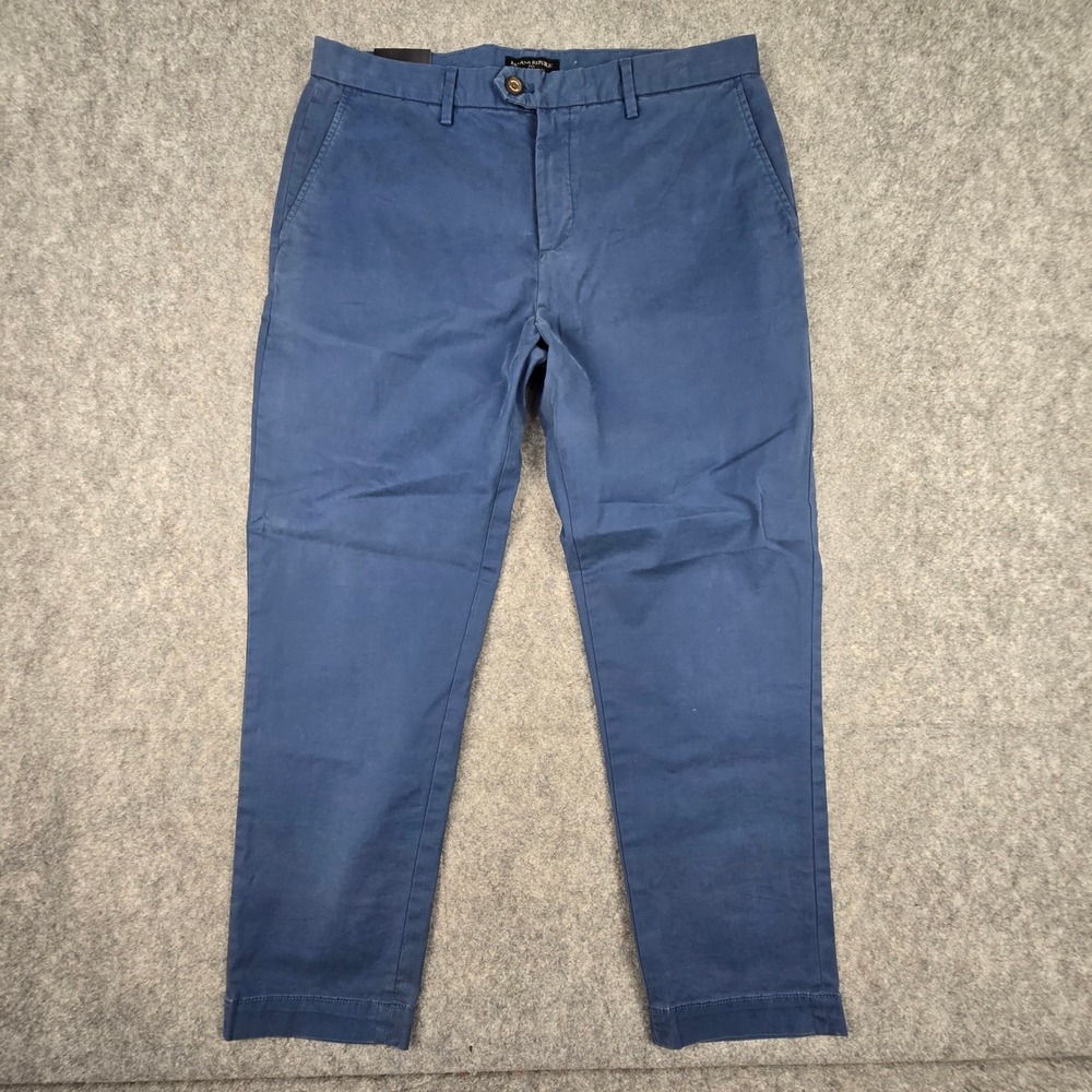 Banana Republic Chino Pants Mens 35x30 NWT Blue Grayson Slim Tapered Ankle Crop